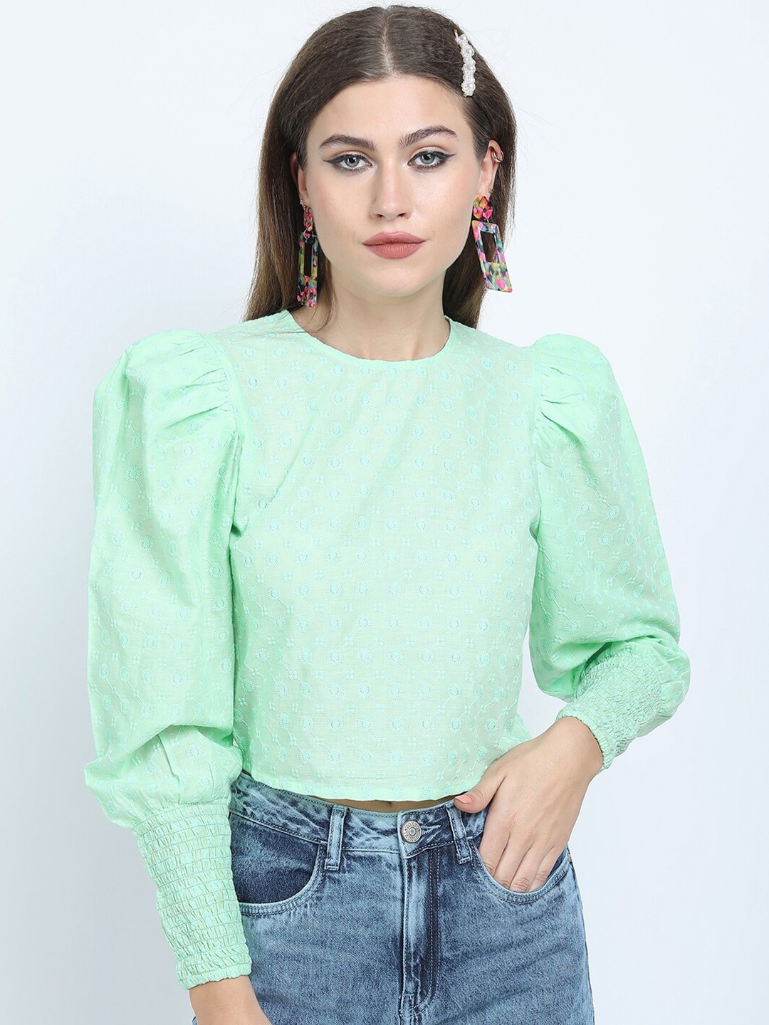 

Tokyo Talkies Green Crop Top