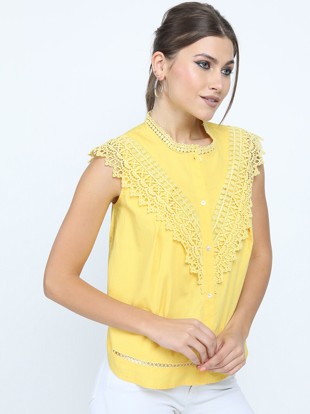 

Tokyo Talkies Yellow Cotton Top