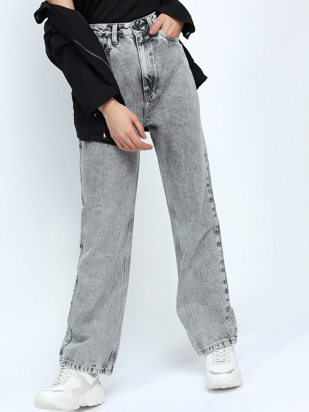 

Tokyo Talkies Women Grey Straight Fit Heavy Fade Jeans