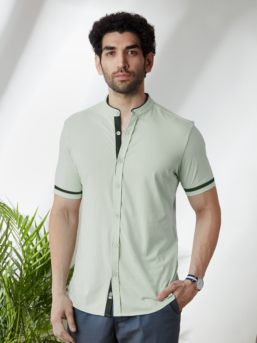 

The Souled Store Men Green Comfort Cotton Casual Shirt