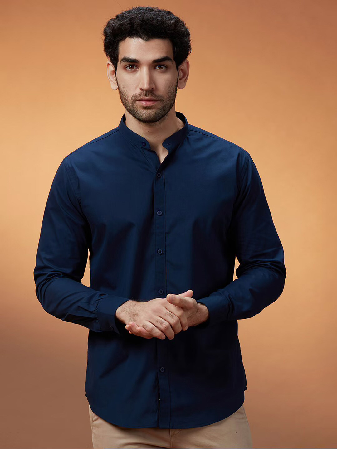 

The Souled Store Men Navy Blue Comfort Cotton Casual Shirt