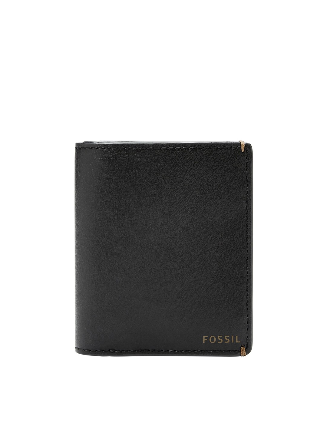 

Fossil Men Black Solid Two Fold Wallet