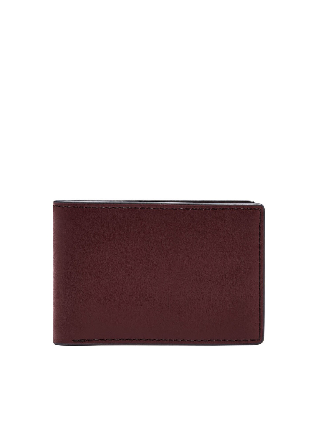 

Fossil Men Purple Leather Two Fold Wallet