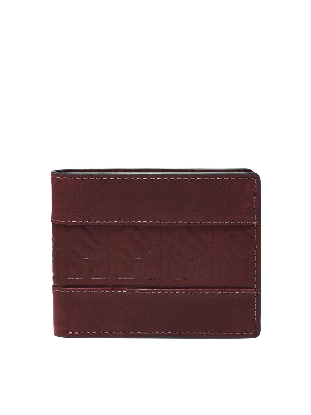 

Fossil Men Brown Textured Leather Two Fold Wallet