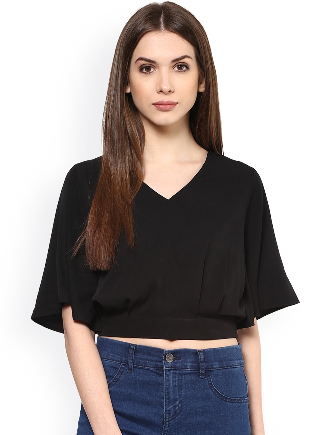 

Harpa Black Blouson Crop Top