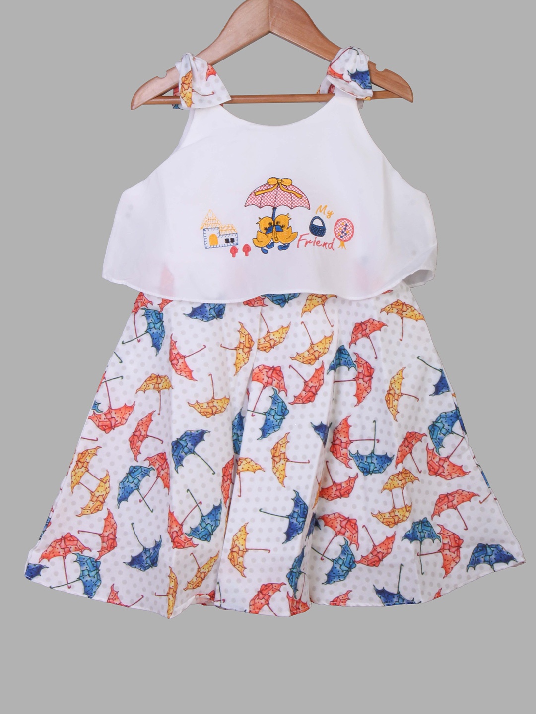 

Enfance Orange & White Layered Dress