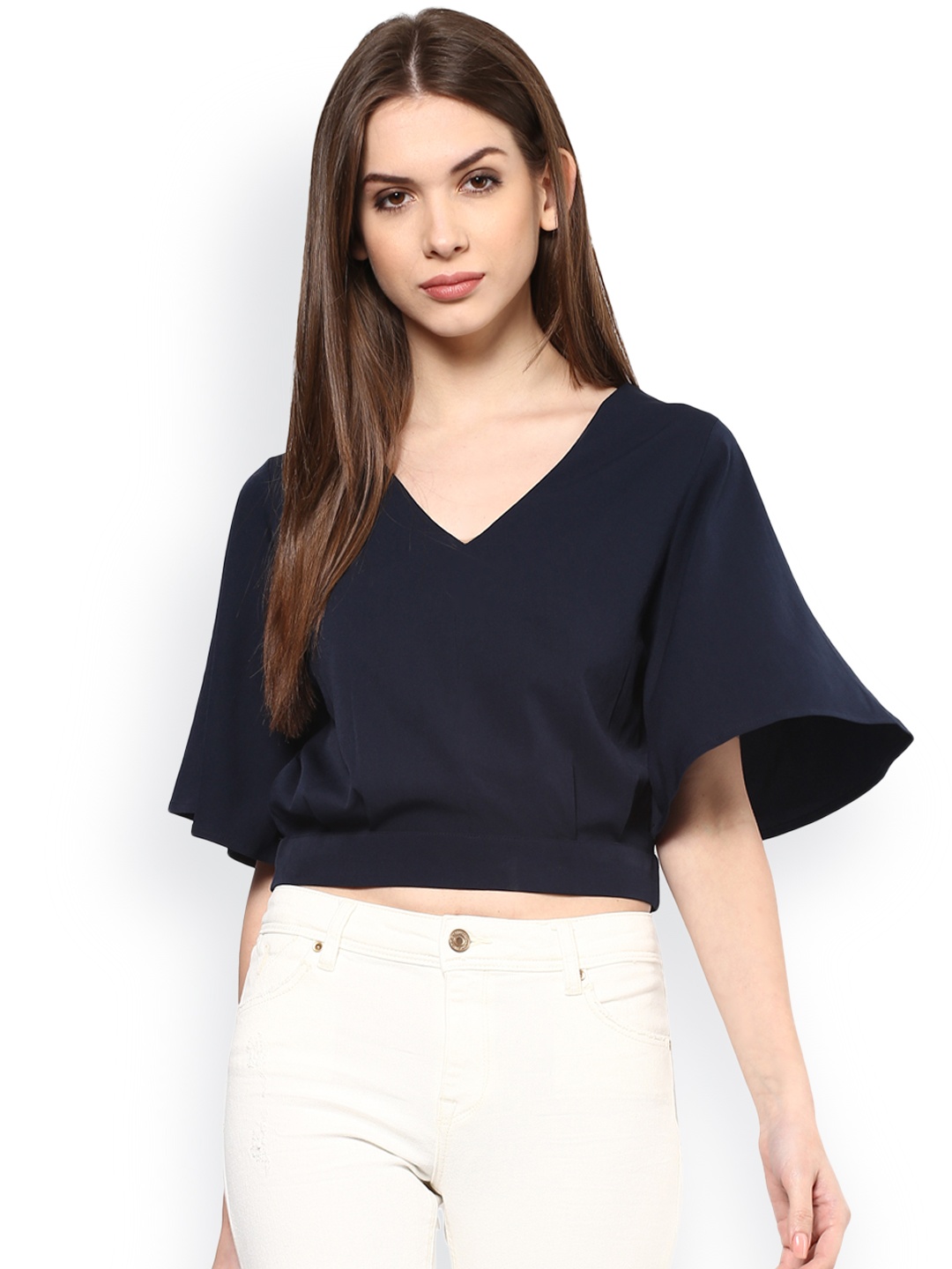 

Harpa Navy Crop Top, Navy blue