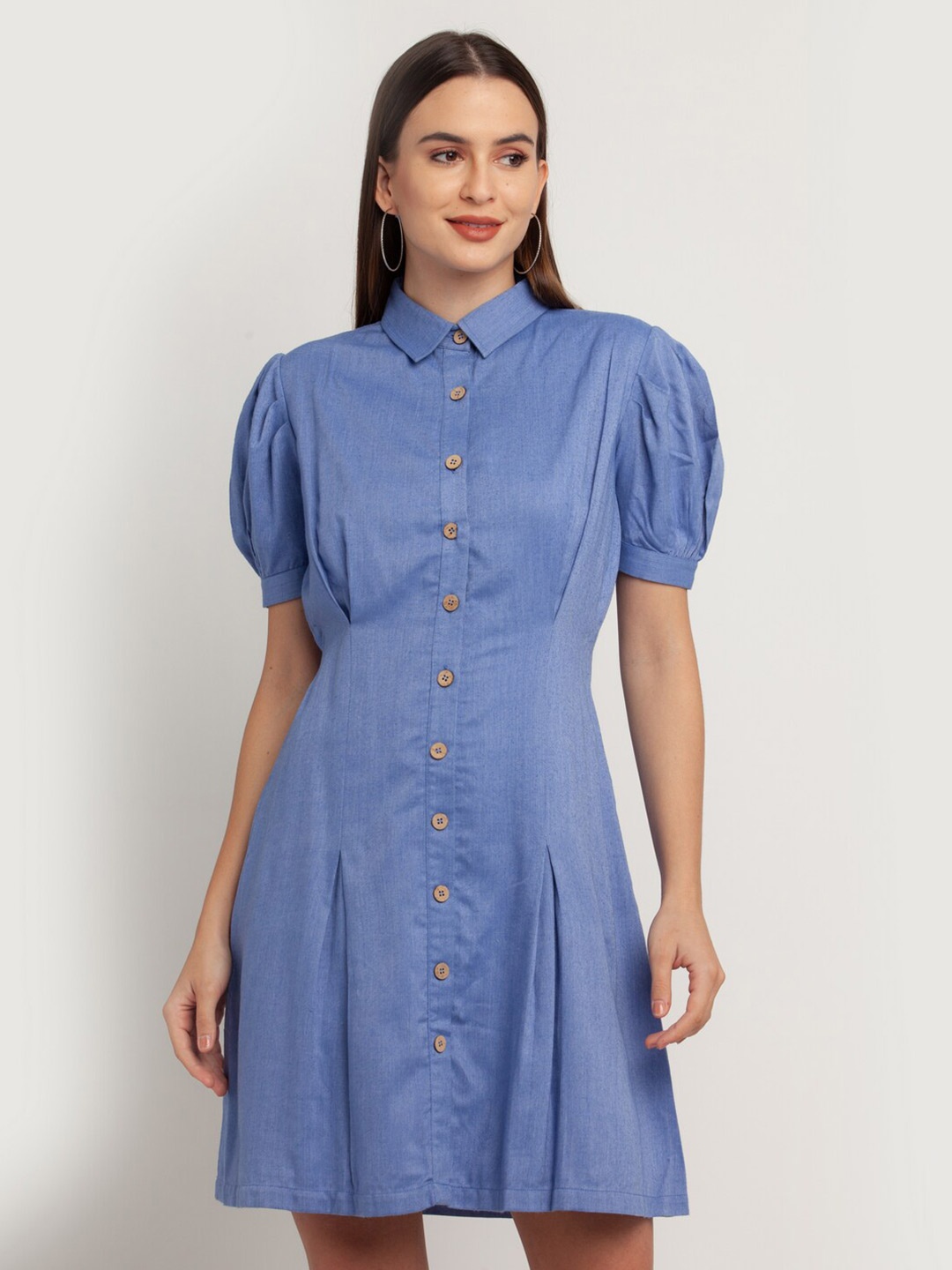 

Zink London Blue Pure Cotton Shirt Dress
