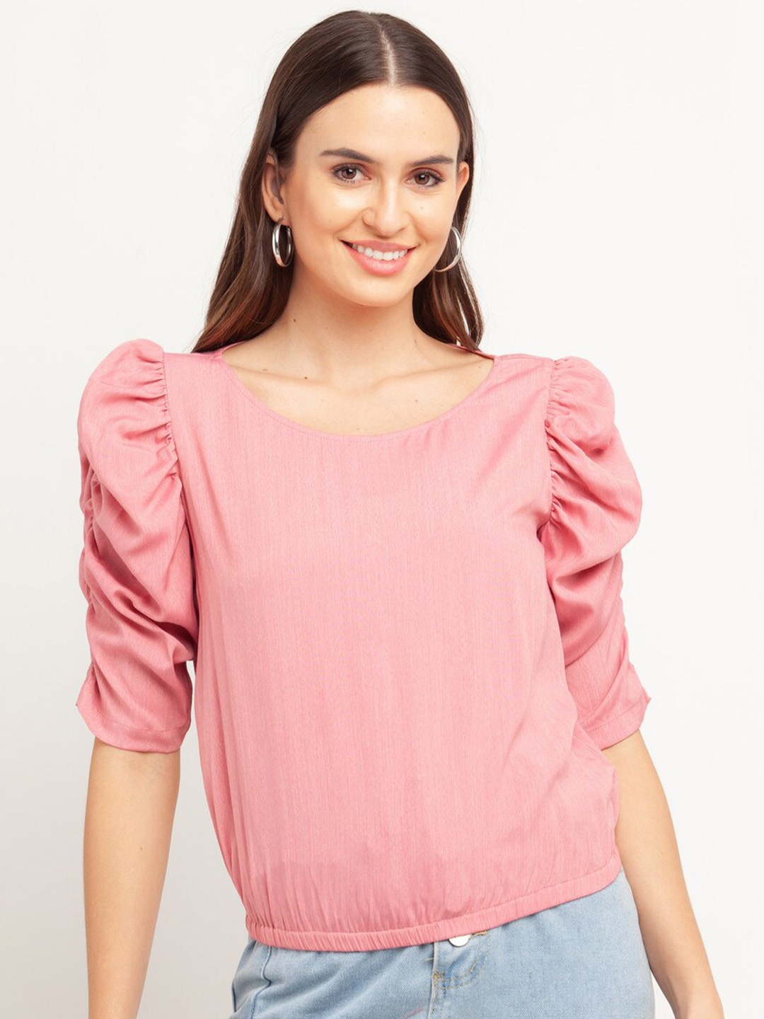 

Zink London Pink Puff Sleeves Top