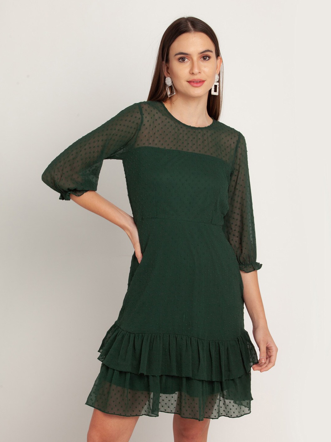 

Zink London Green Ruffles Dress