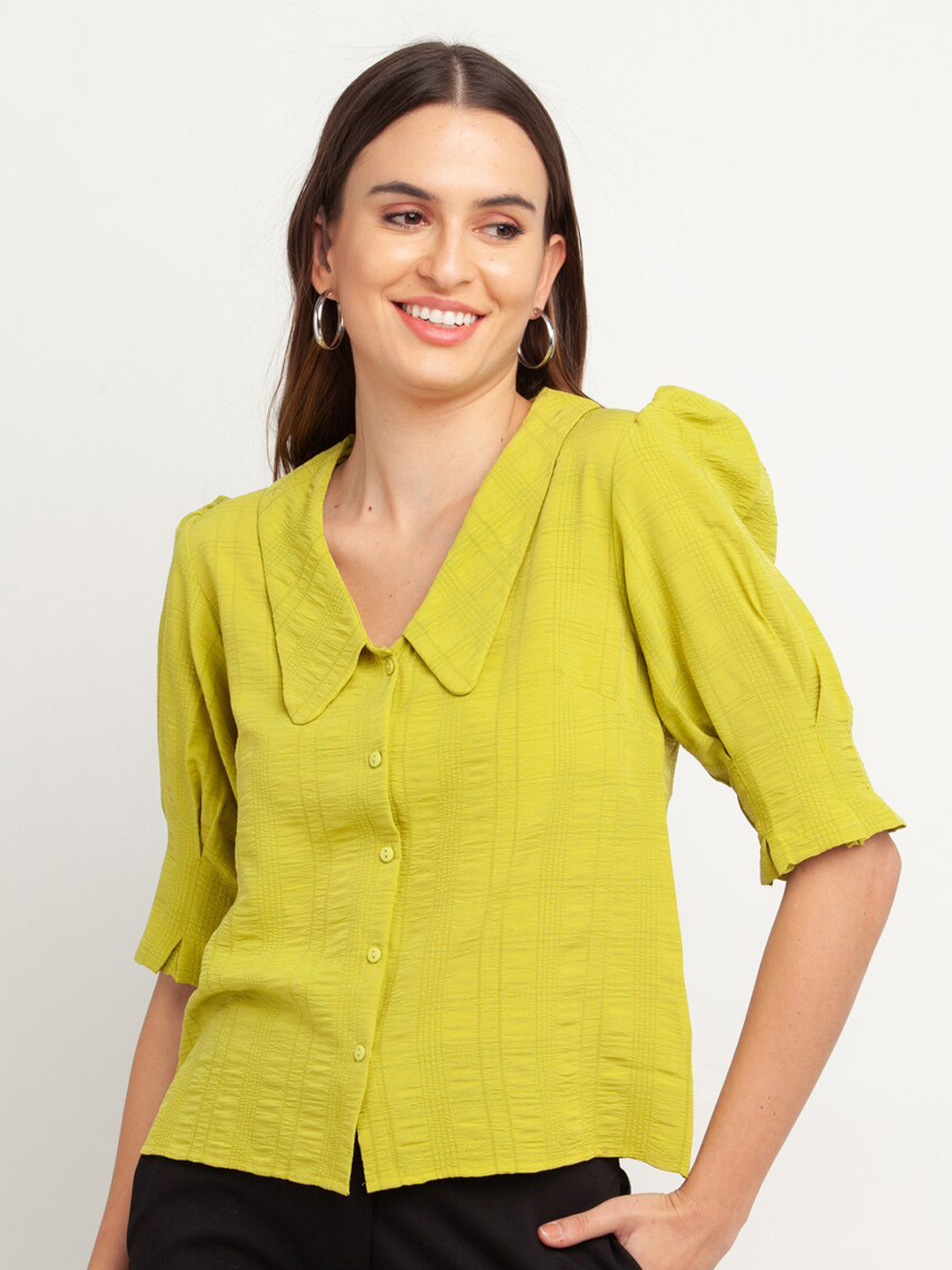 

Zink London Women Green Casual Shirt