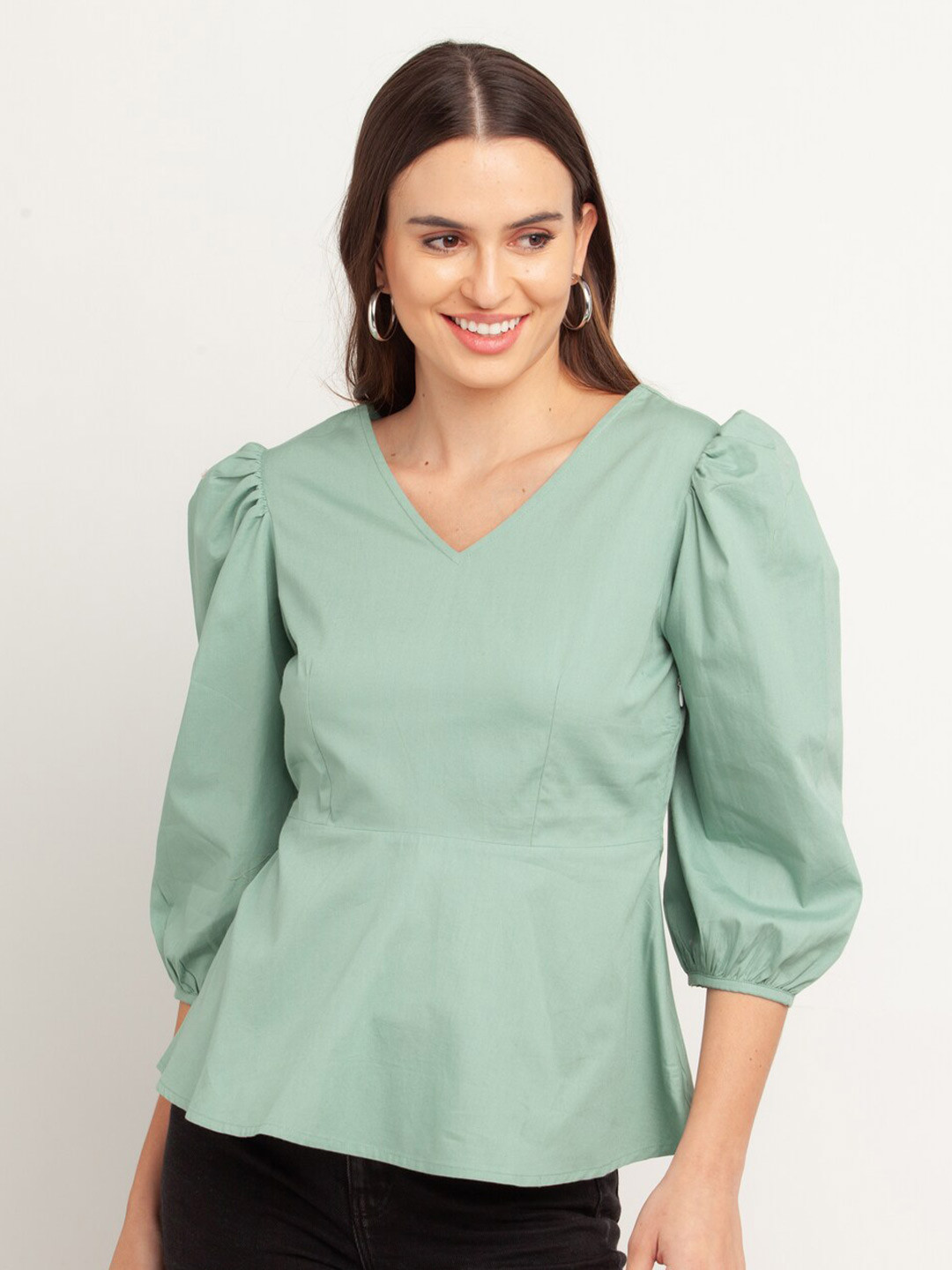 

Zink London Green Styled Back Top