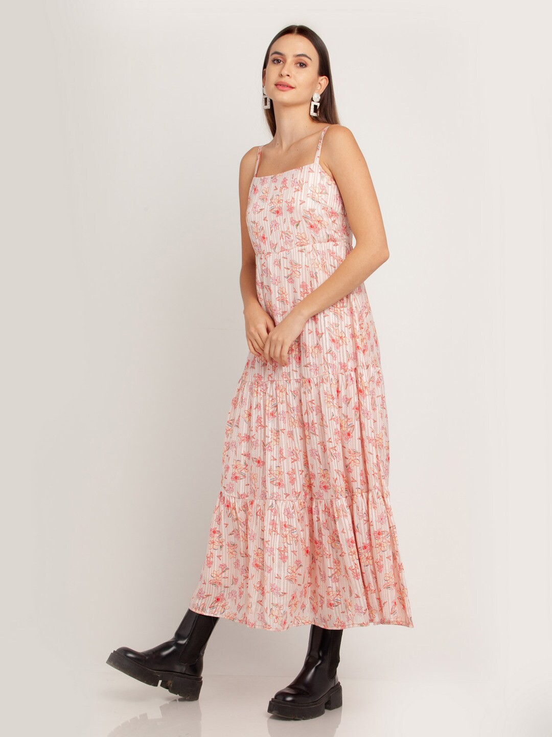 

Zink London Pink Floral Maxi Dress