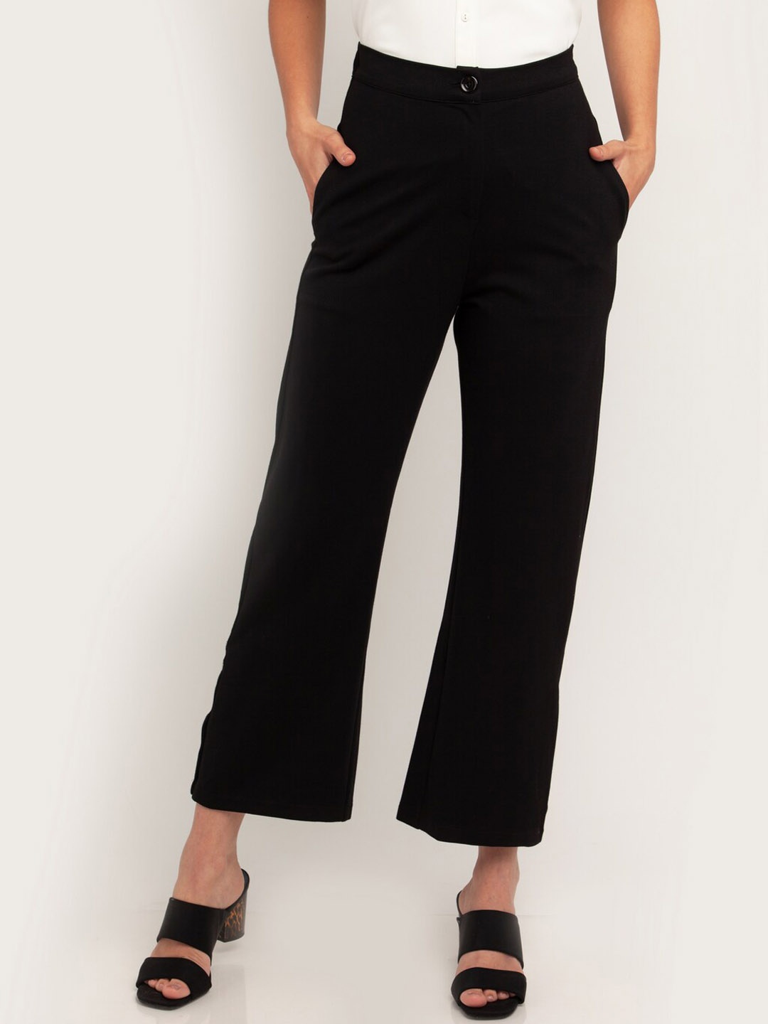 

Zink London Women Black Regular Fit Trousers
