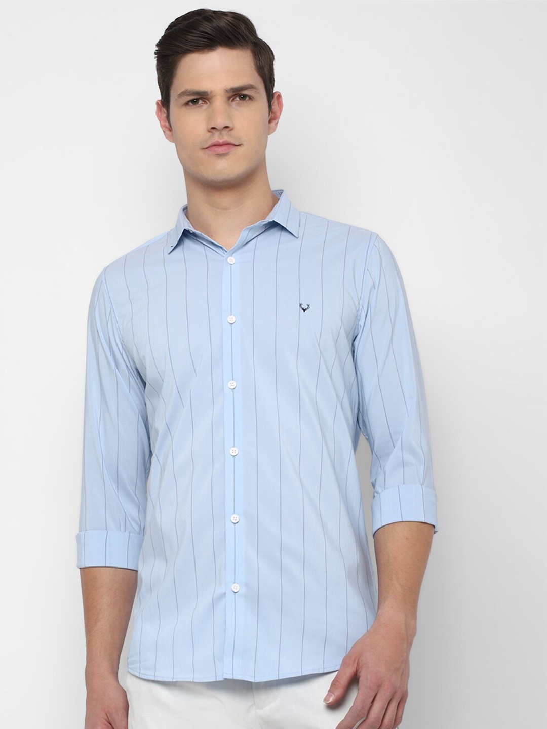 

Allen Solly Men Blue Slim Fit Striped Casual Shirt