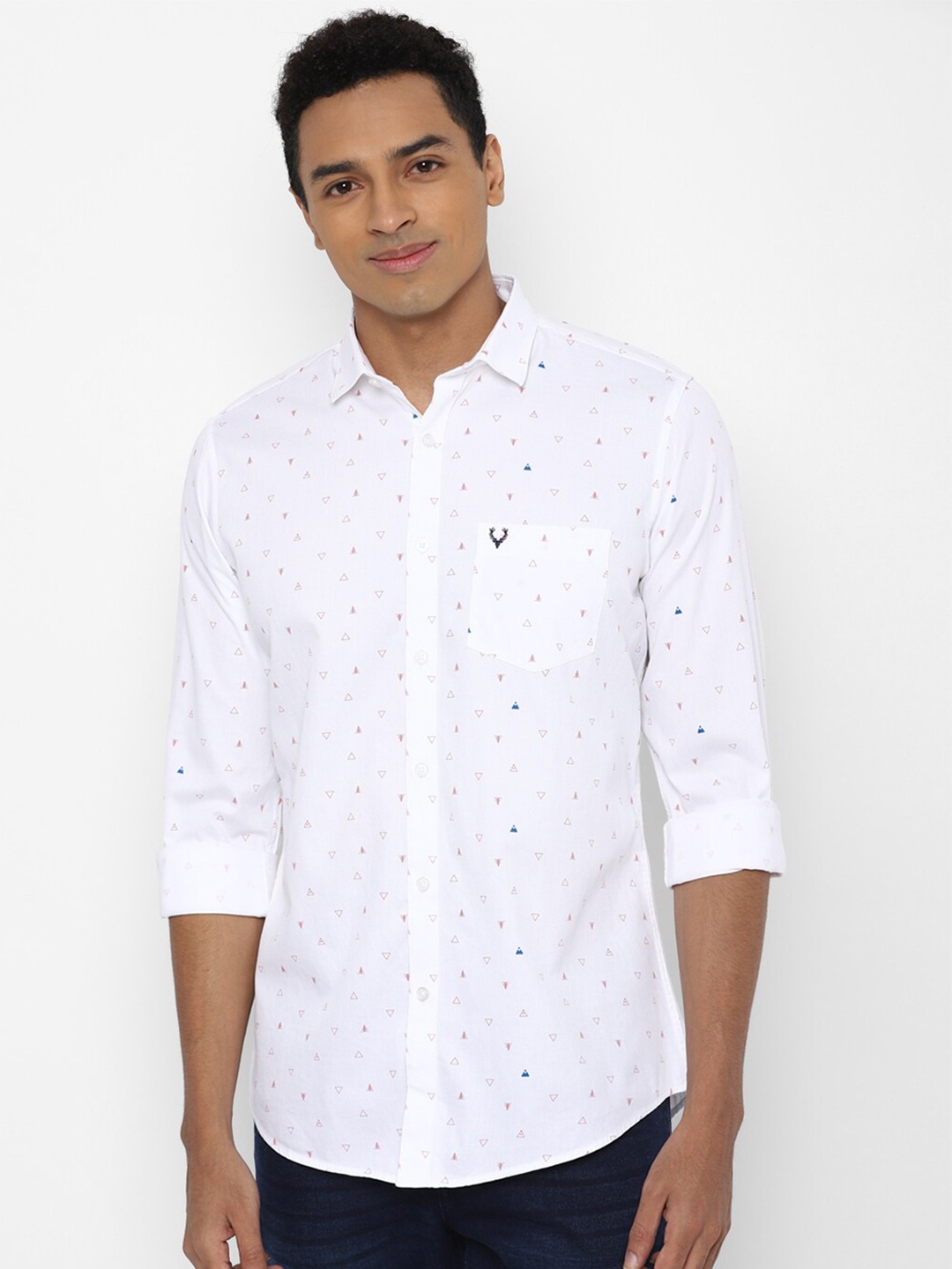 

Allen Solly Men White Slim Fit Printed Casual Shirt