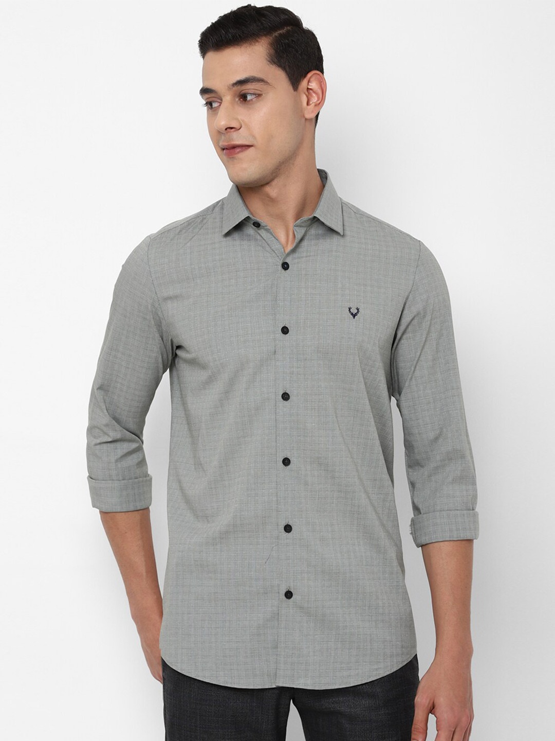 

Allen Solly Men Grey Slim Fit Printed Casual Shirt