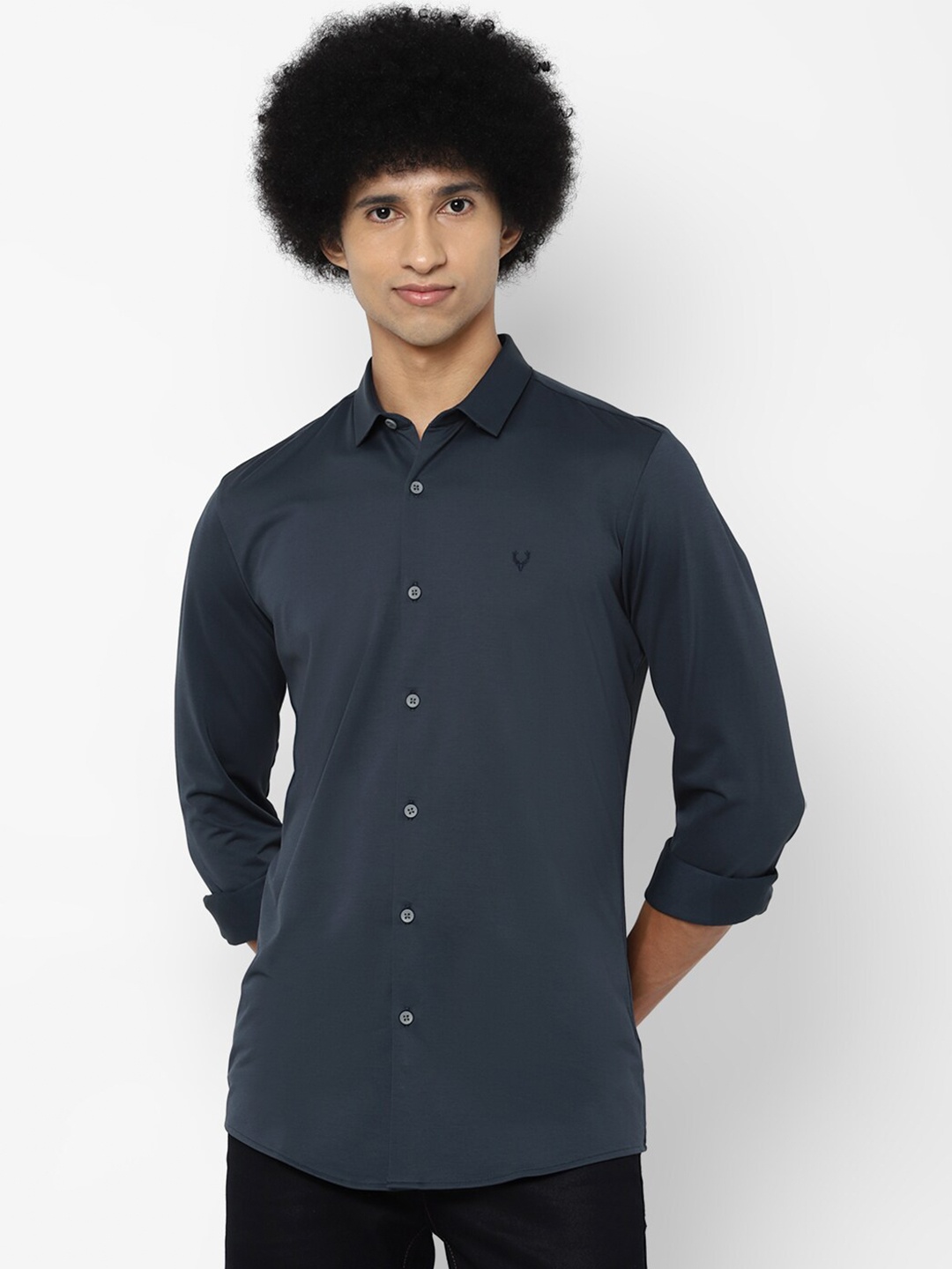 

Allen Solly Men Navy Blue Slim Fit Casual Shirt