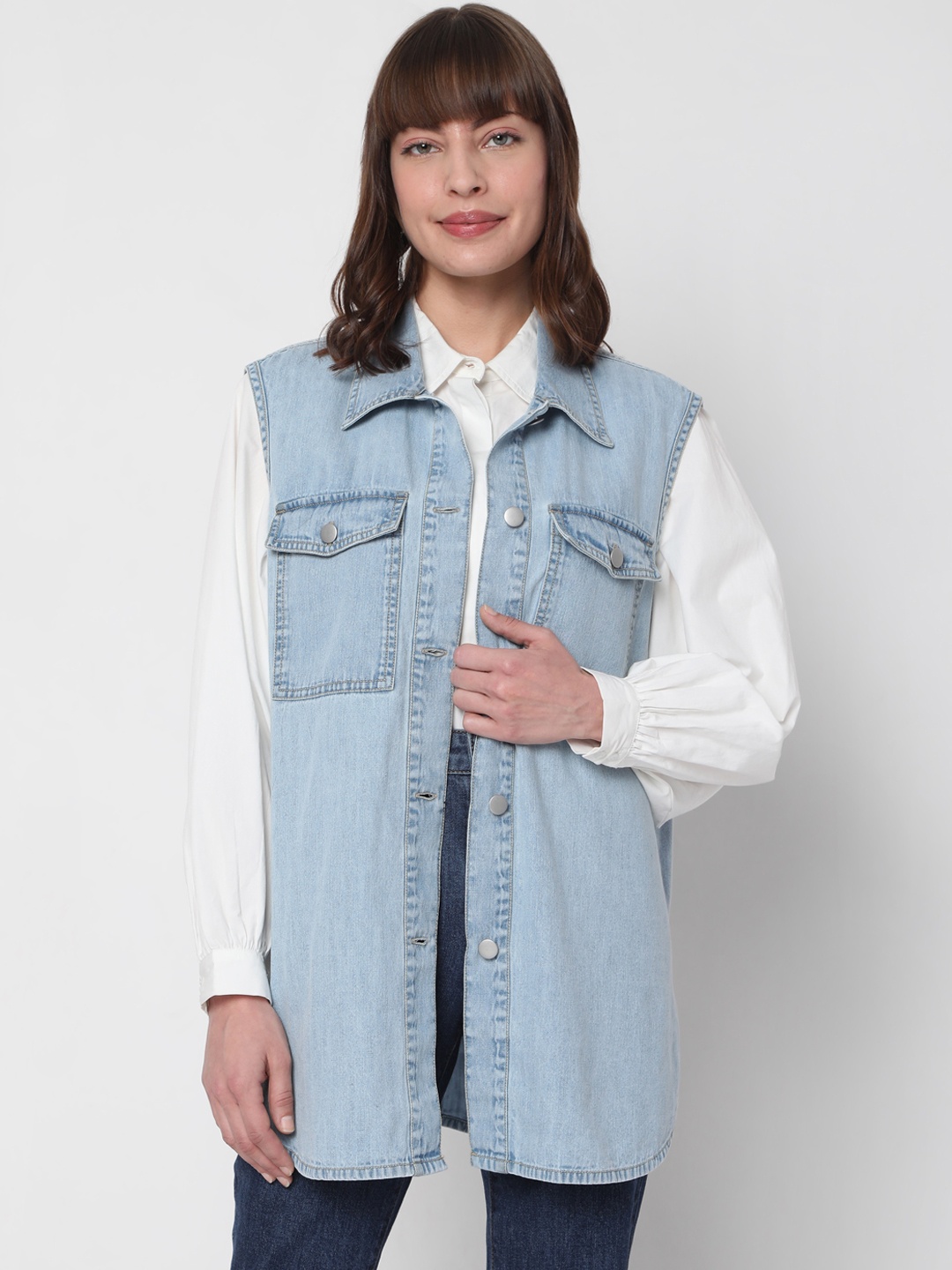 

Vero Moda Women Blue Casual Shirt