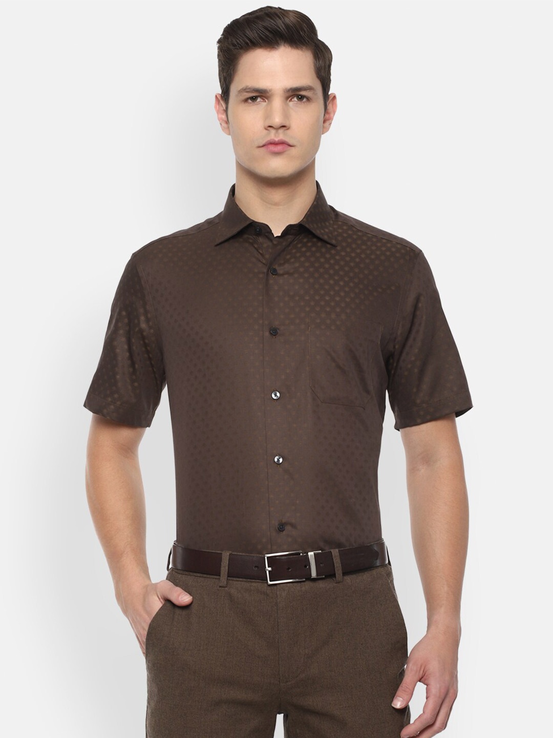 

Louis Philippe Men Brown Regular Fit Cotton Casual Shirt