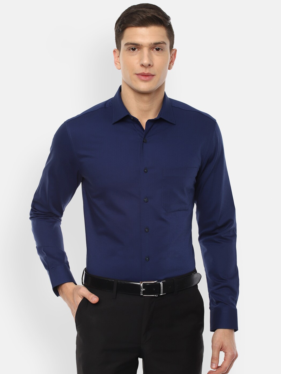 

Louis Philippe Men Navy Blue Slim Fit Cotton Formal Shirt