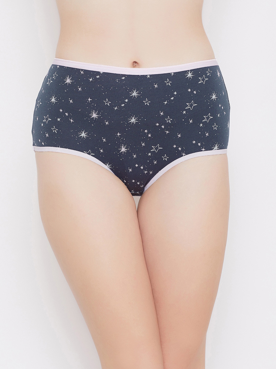 

Clovia Women Blue & White Printed Cotton Hipster Briefs PN3397L083XL