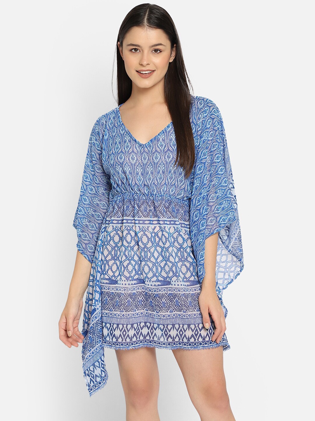 

Clovia Blue Printed Kaftan Nightdress