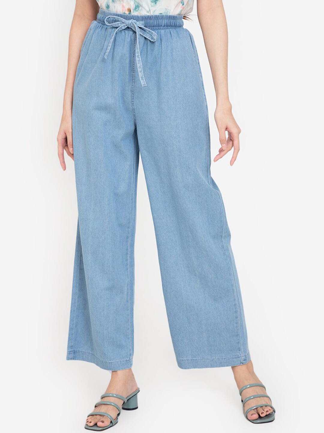 

ZALORA BASICS Women Blue High-Rise Jeans