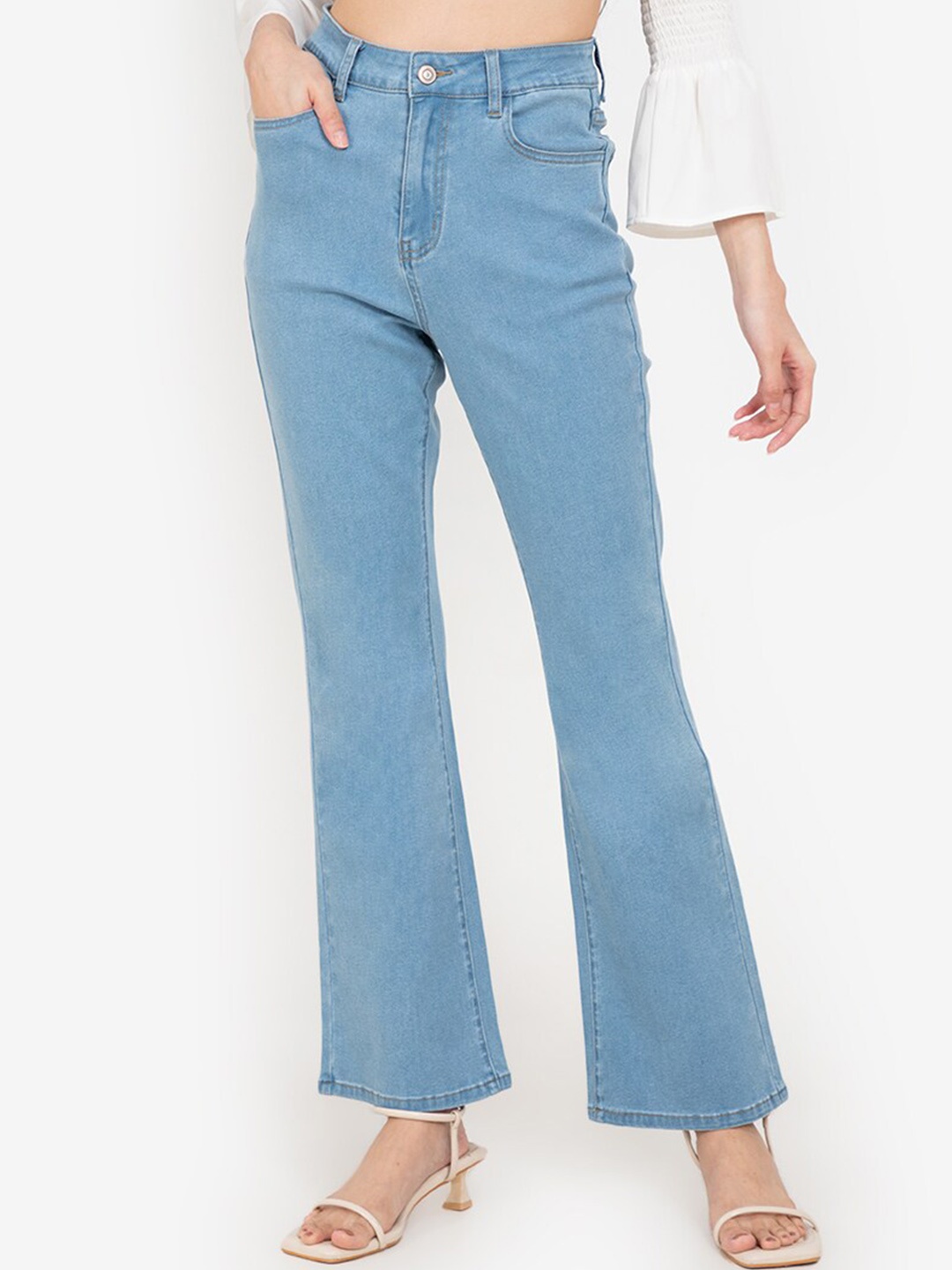

ZALORA BASICS Women Blue High-Rise Stretchable Jeans