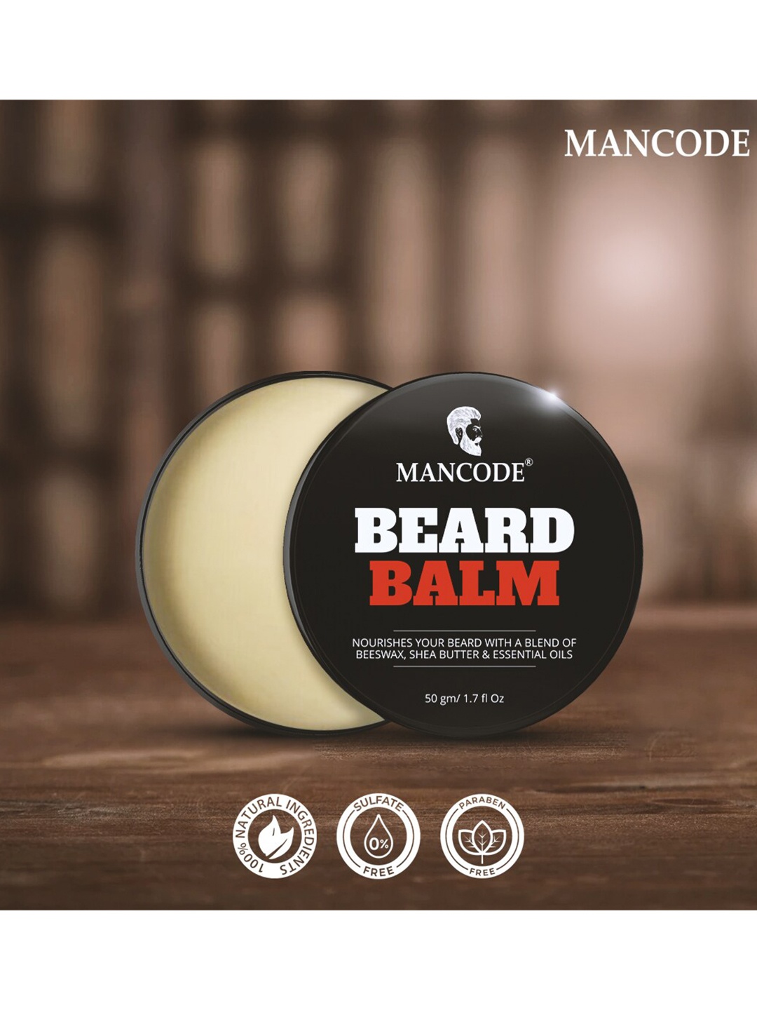 

MANCODE Set of 2 Beard Balm - 50 g Each, Black