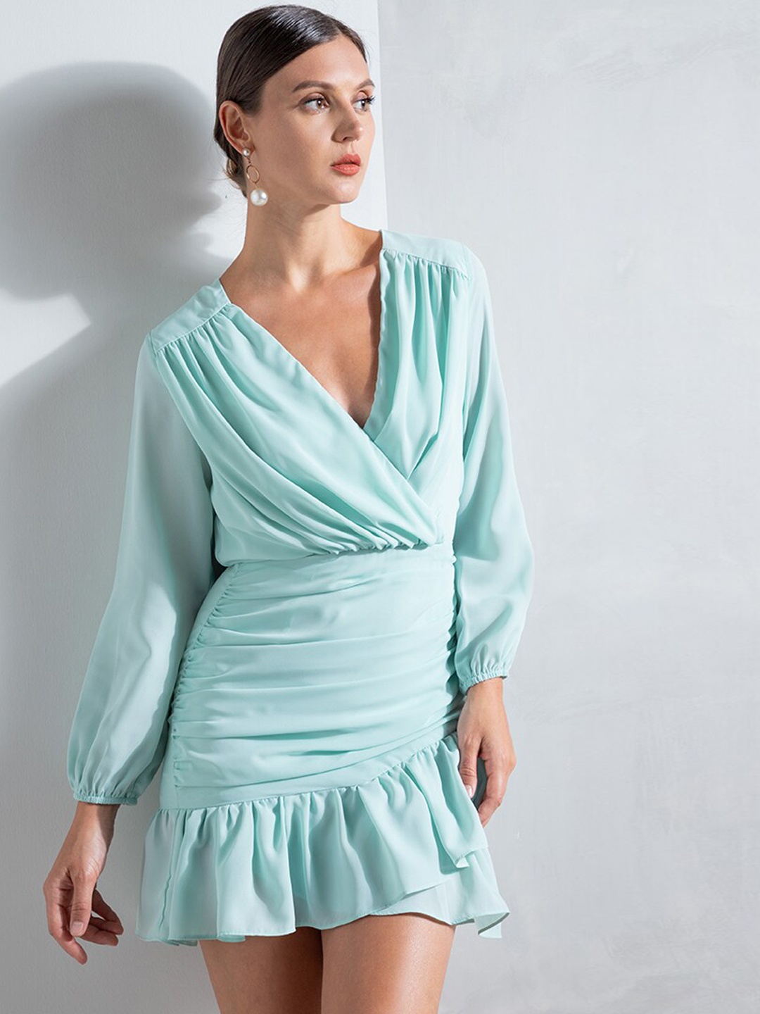 

ZALORA OCCASION Green Mini Wrap Dress