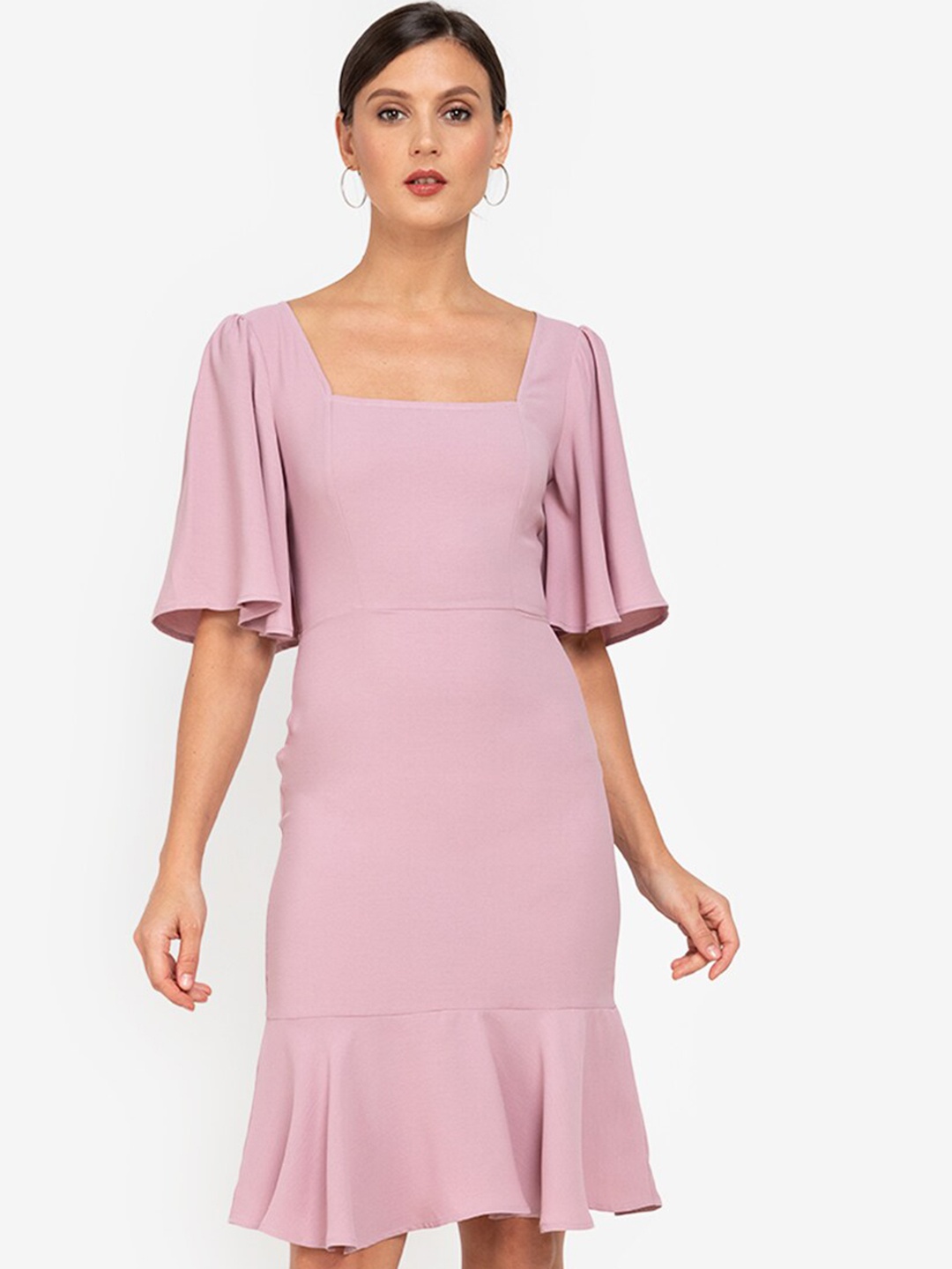 

ZALORA OCCASION Women Pink Solid Bodycon Dress