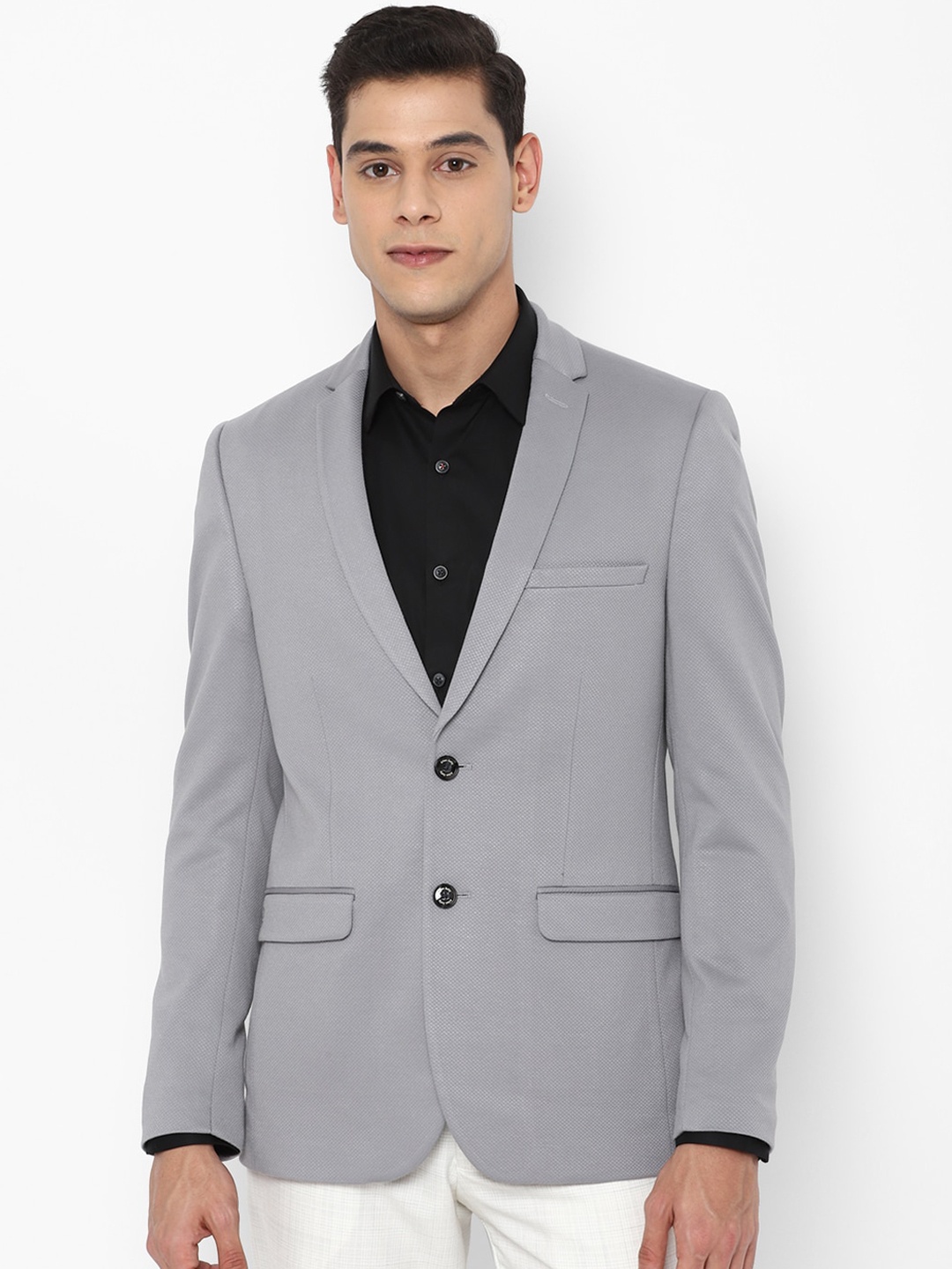 

Allen Solly Men Grey Single-Breasted Slim-Fit Blazers