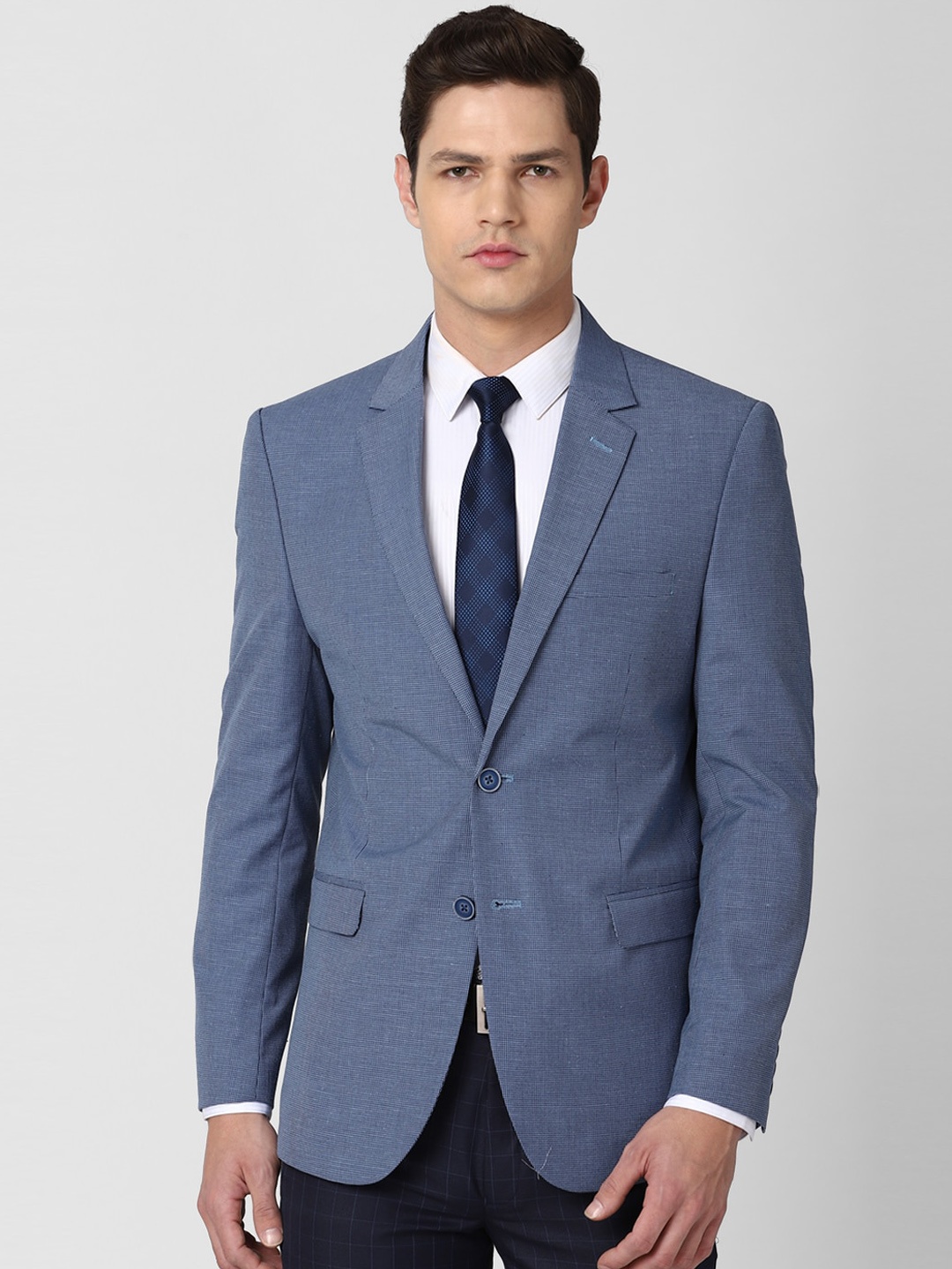 

Van Heusen Men Blue Checked Slim-Fit Blazers