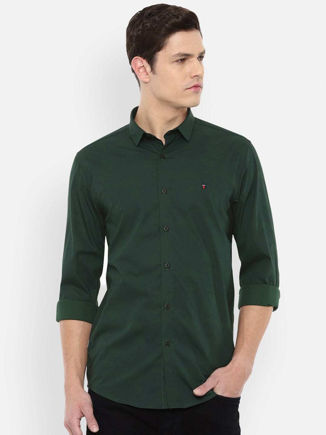 

Louis Philippe Jeans Men Green Slim Fit Abstract Printed Casual Shirt