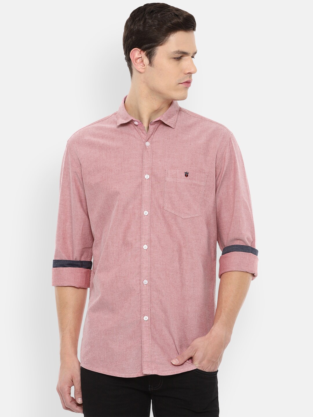 

Louis Philippe Jeans Men Pink Slim Fit Pure Cotton Casual Shirt