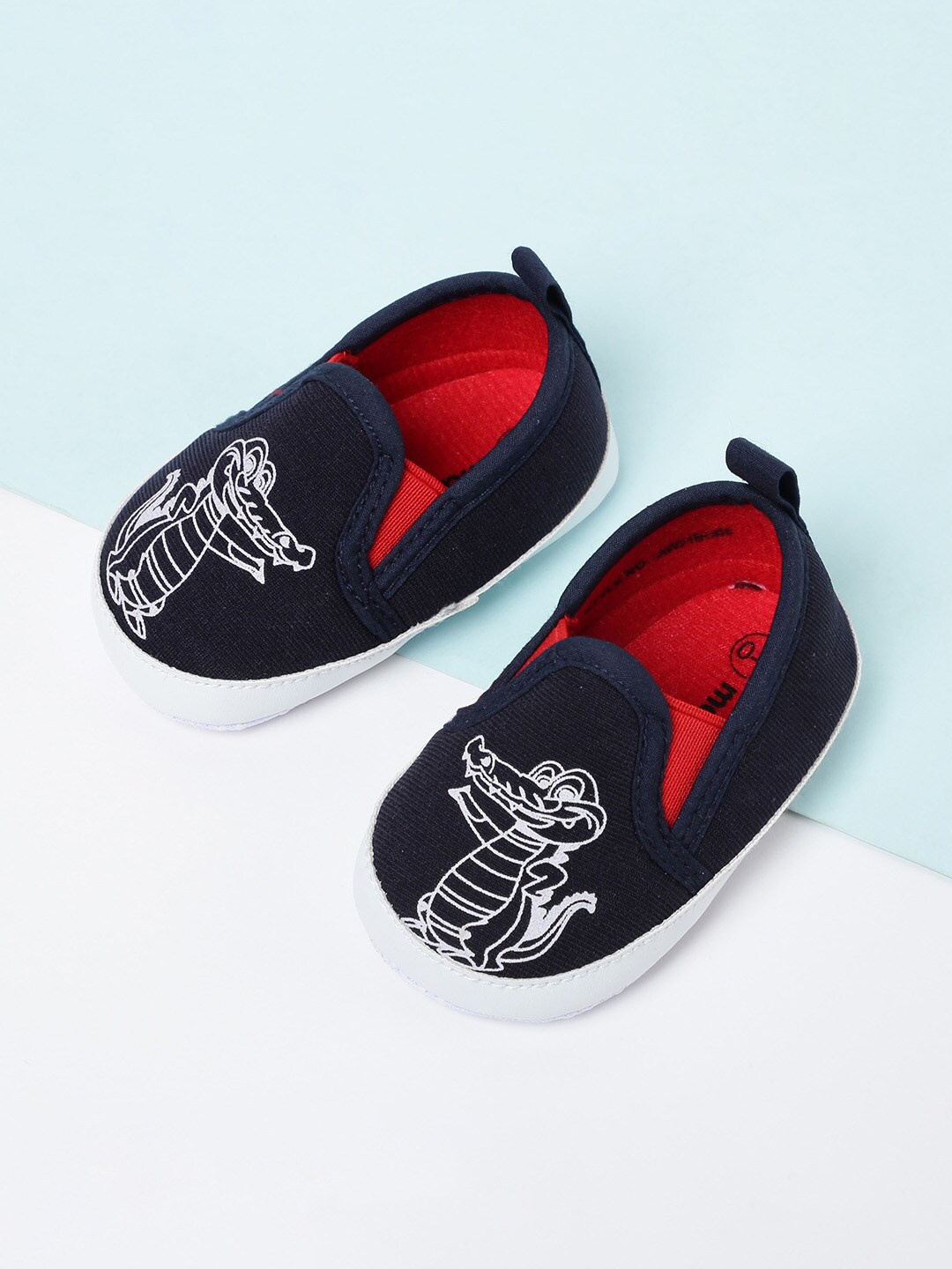 

max Boys Navy Blue Printed Booties