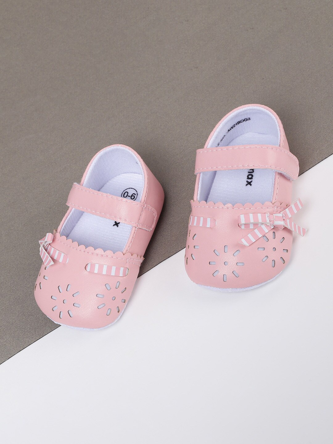 

max Girls Pink Floral Booties With Velcro Closure