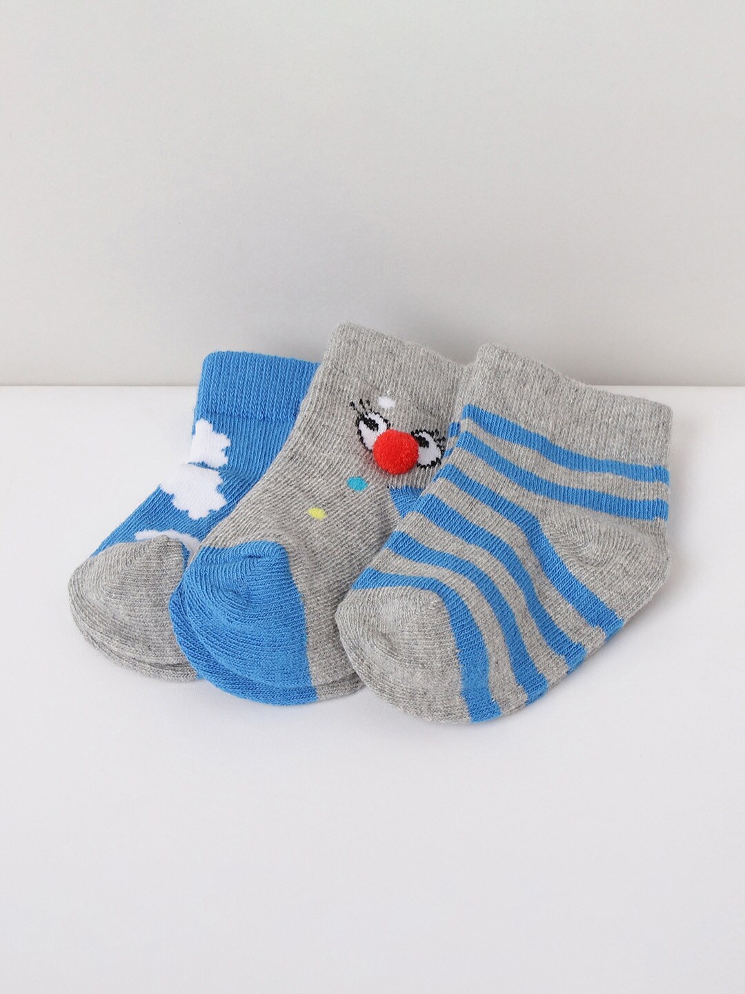 

max Pack Of 3 Boys Patterned Above Ankle Socks, Grey