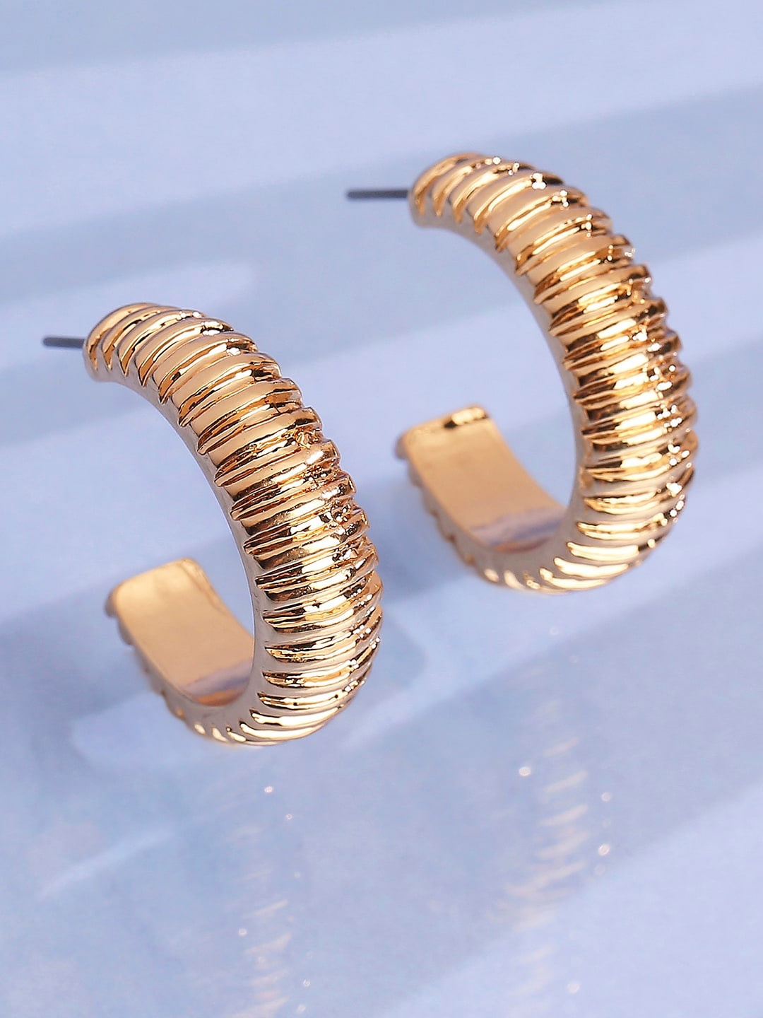 

Lilly & sparkle Gold-Toned Contemporary Half Hoop Earrings