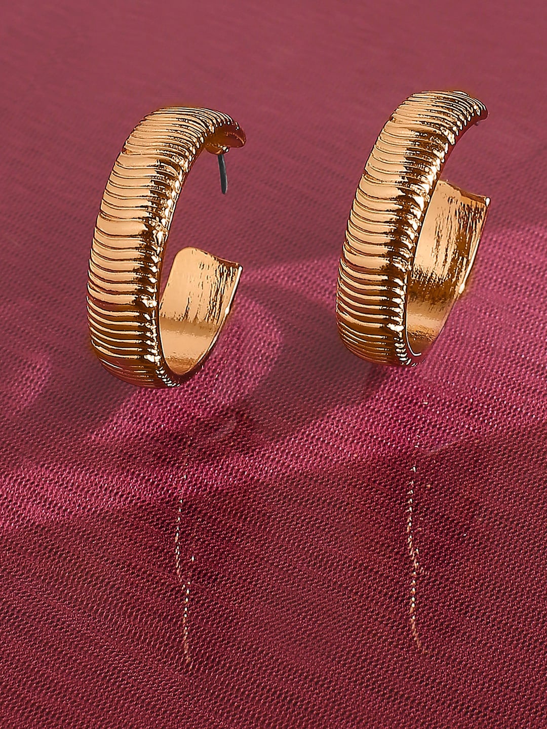 

Lilly & sparkle Gold-Toned Contemporary Half Hoop Earrings