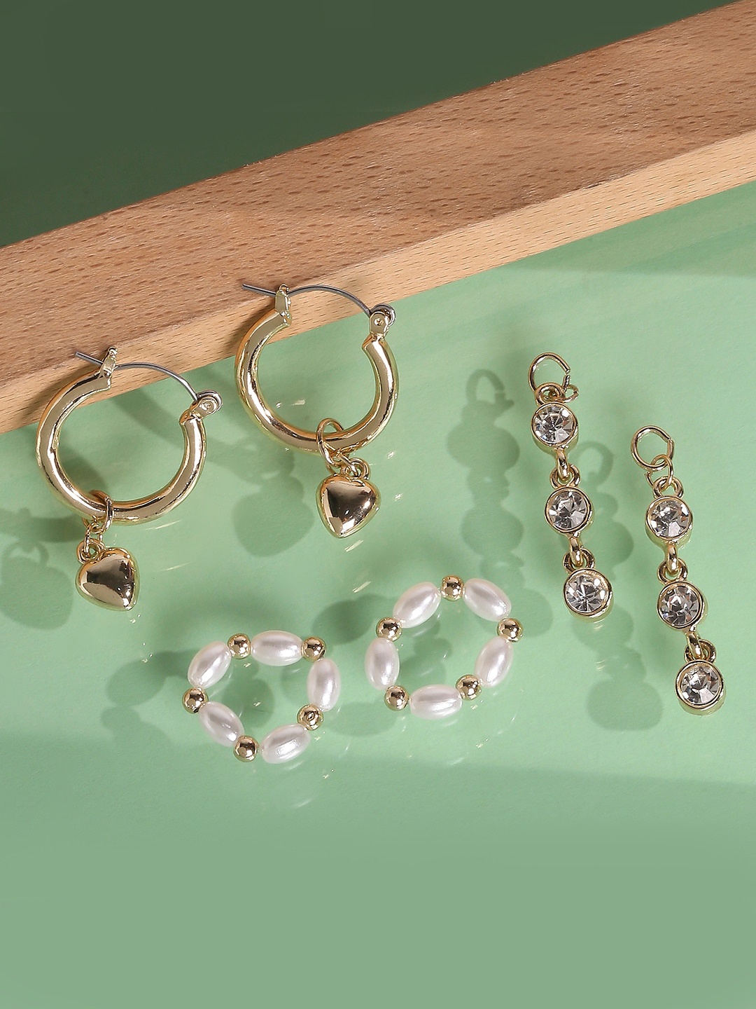 

Lilly & sparkle Set Of 4 White Contemporary Hoop Earrings