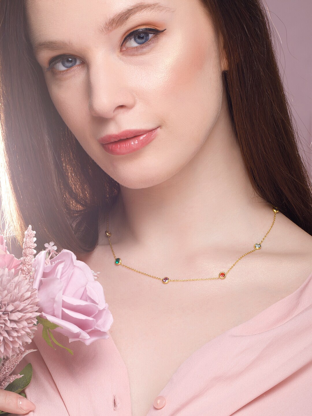 

Rubans Voguish 22K Gold-Plated & Stone Studded Necklace