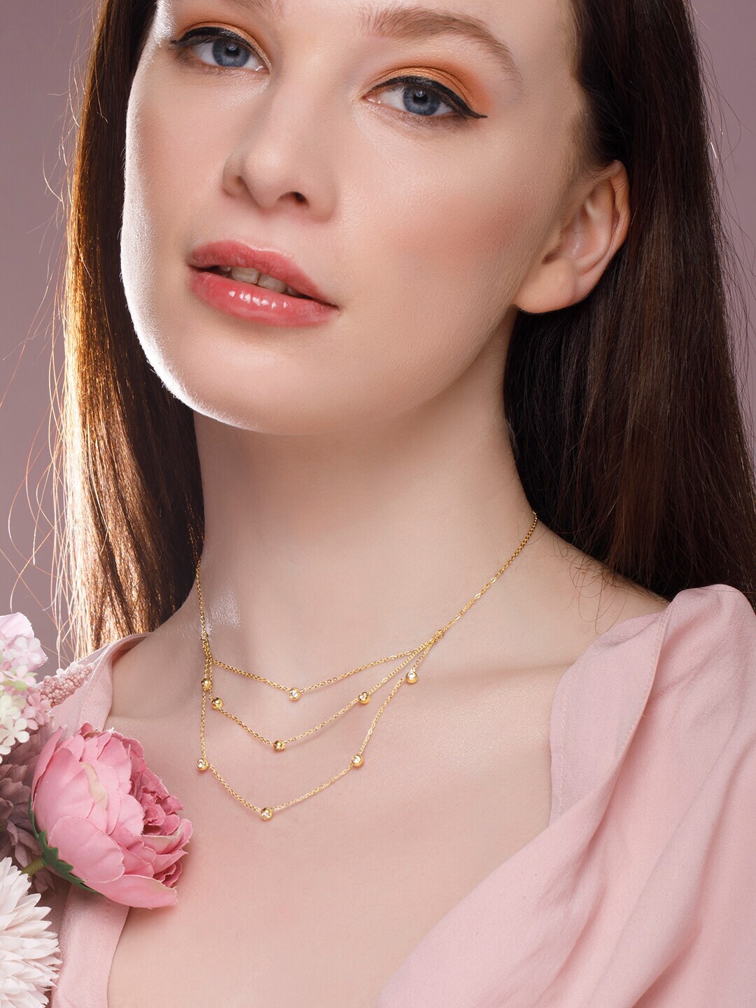 

Rubans Voguish Women Gold-Toned Gold-Plated Layered Necklace