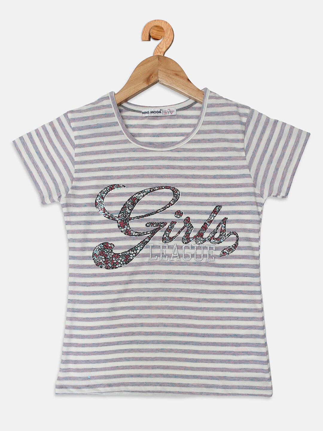 

Nins Moda Purple & White Striped Top