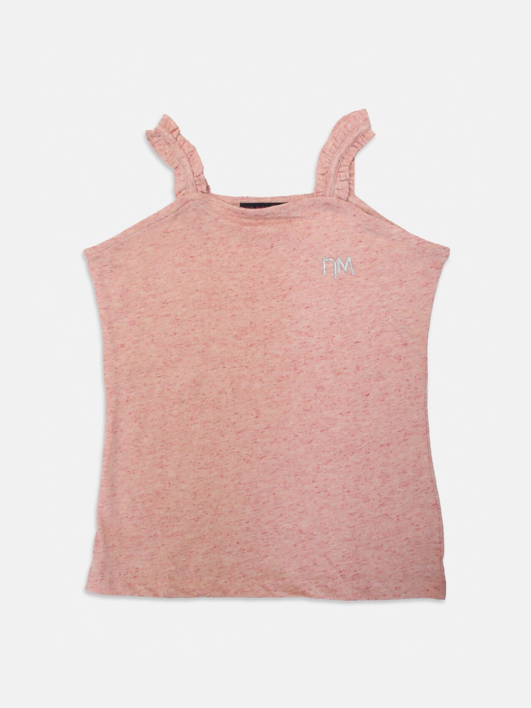 

Nins Moda Peach-Coloured Solid Knitted Top