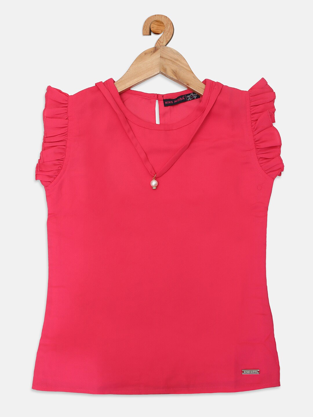 

Nins Moda Girls Magenta Solid Top