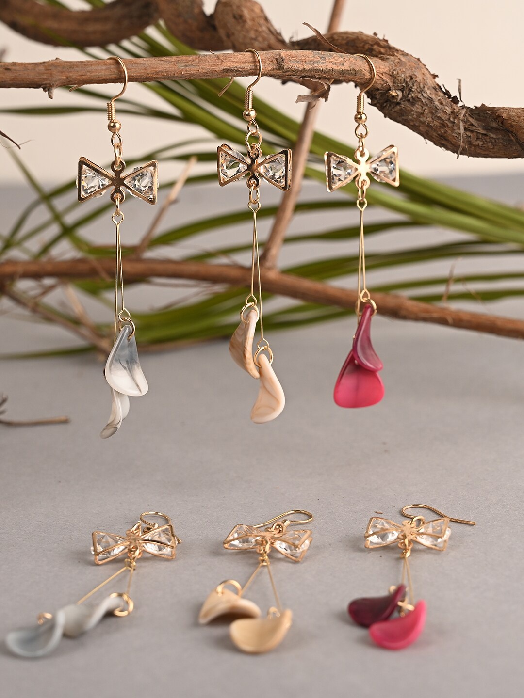 

BuckleUp Multicoloured Contemporary Drop Earrings, Multi