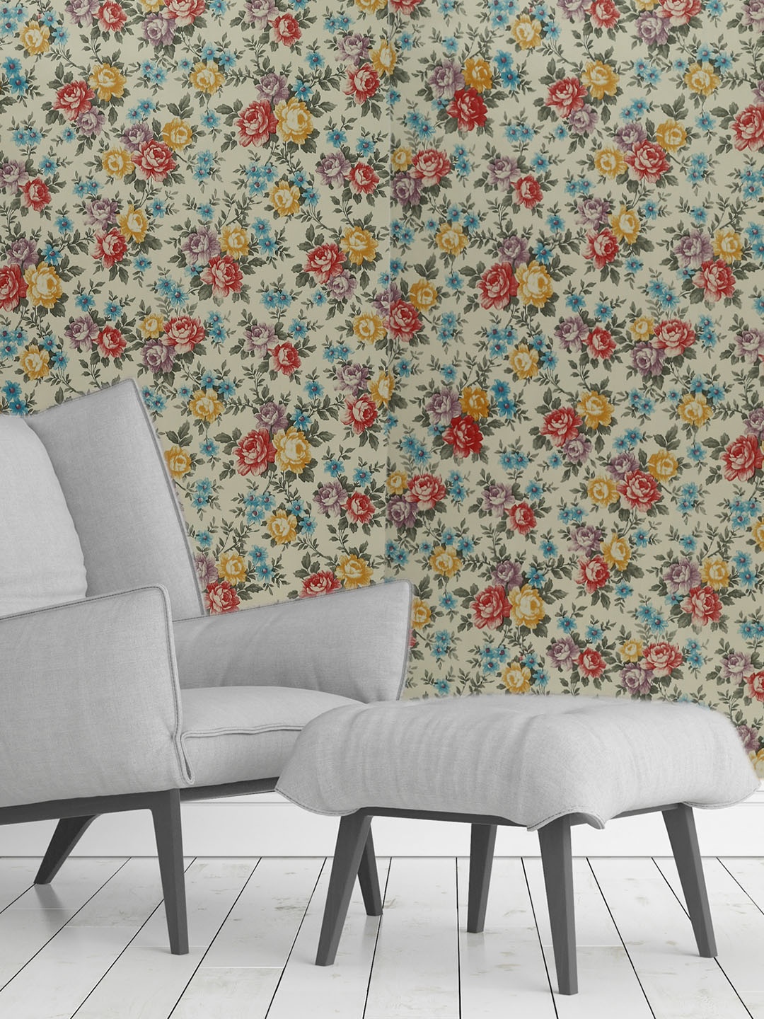 

Ispace Pack Of 2 Cream & Yellow Floral and Botanical Printed Wall Stickers