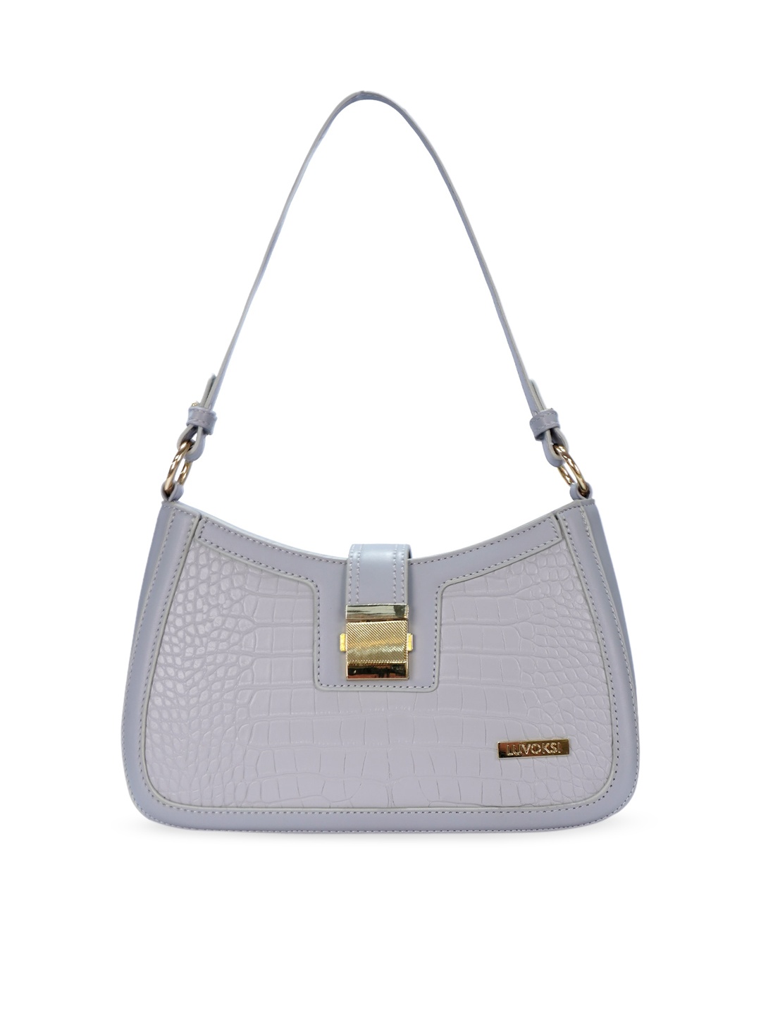 

Luvoksi Grey PU Structured Hobo Bag with Quilted